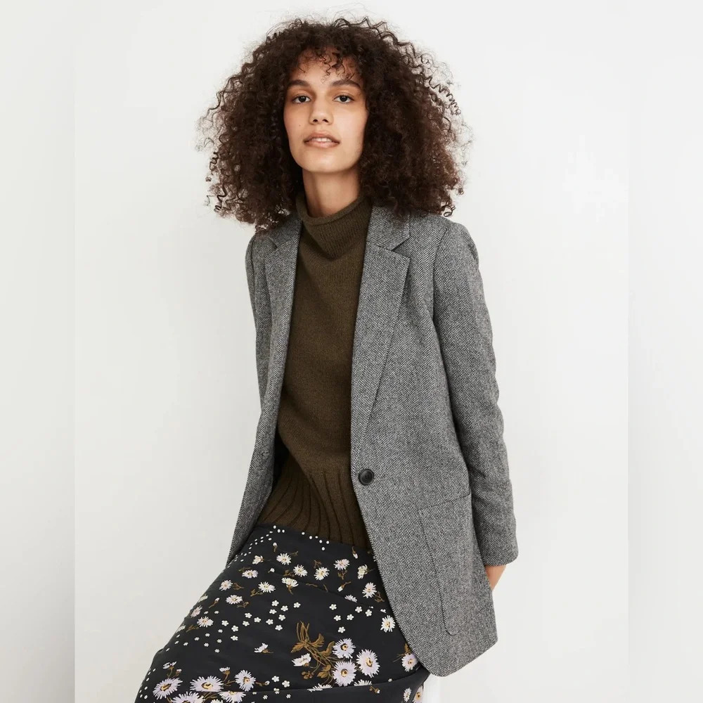 Madewell Larsen Blazer in Harringbone size Small